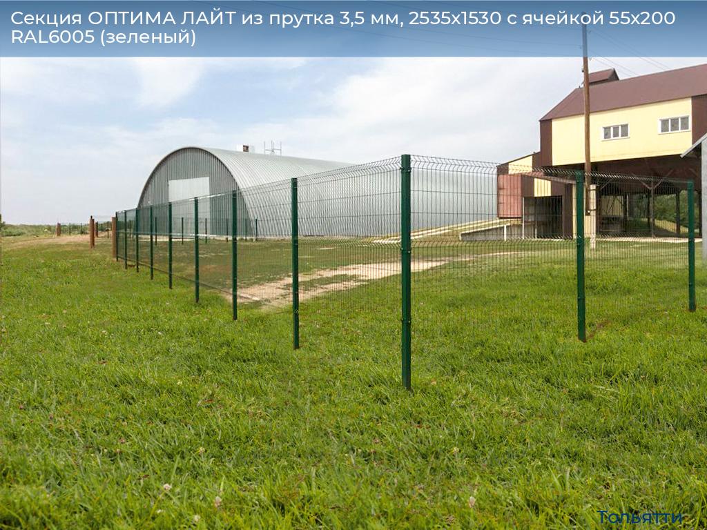 Секция ОПТИМА ЛАЙТ из прутка 3,5 мм, 2535x1530 с ячейкой 55х200 RAL6005 (зеленый), tolyatti.doorhan.ru