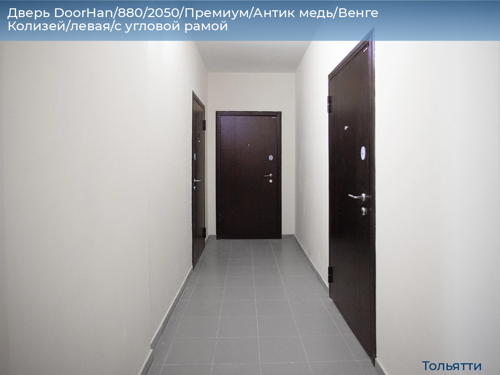 Дверь DoorHan/880/2050/Премиум/Антик медь/Венге Колизей/левая/с угловой рамой, tolyatti.doorhan.ru