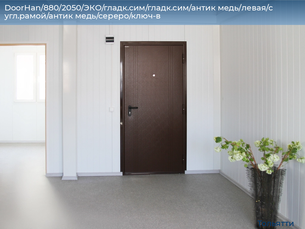 DoorHan/880/2050/ЭКО/гладк.сим/гладк.сим/антик медь/левая/с угл.рамой/антик медь/сереро/ключ-в, tolyatti.doorhan.ru